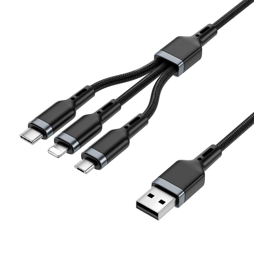 Wiwu Wi-C014 Platinum Serisi 3in1 USB-A to Lightning – Type-C – Micro Şarj ve Data Kablosu 3.1A 1.2m Wiwu Wi-C014 Platinum Serisi 3in1 USB-A to Lightning – Type-C – Micro Şarj ve Data Kablosu 3.1A 1.2m